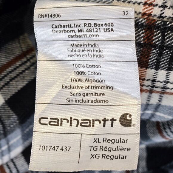 Carhartt Mens Relax Fit Rugged Fleece Camp Shirt Sz XL Hunting Houndstooth - Picture 9 of 9